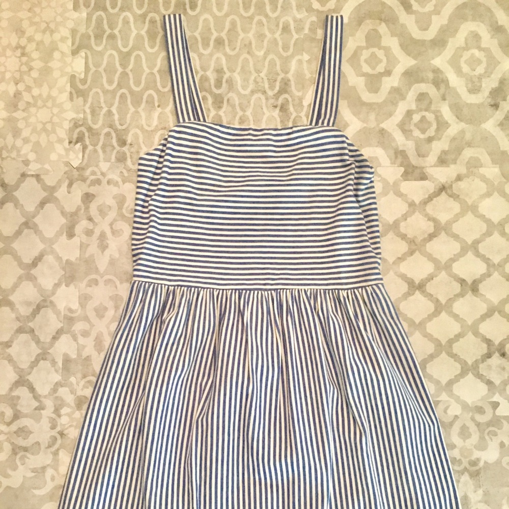 Loft XS Blue & White Stripe Dress Like New